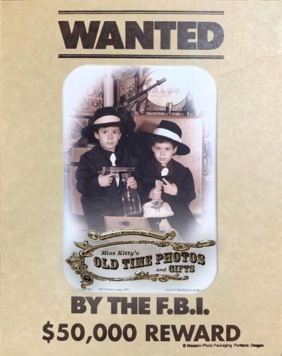 a wanted poster with two boys on it Miss Old Time Photos and Gifts    Corolla Outer Banks NC