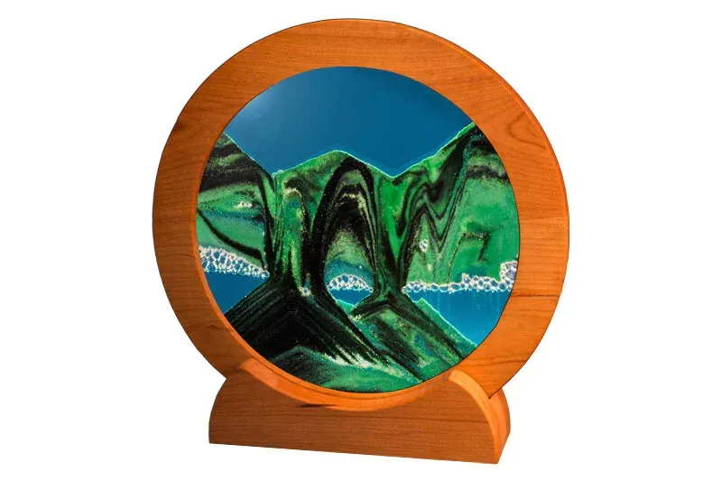 Sand Picture Round Cherry Wood Summer Turquoise Lg