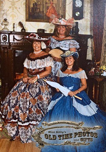 three women in old time dresses - Miss Kitty's Old Time Photos and Gifts    Corolla Outer Banks NC