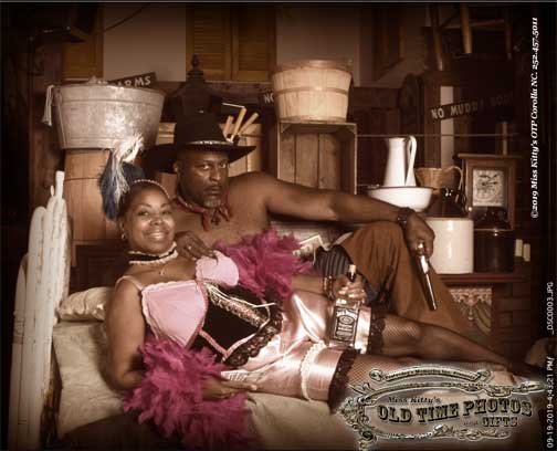 an old time photo of a man and a woman - Miss Kitty's Old Time Photos and Gifts    Corolla Outer Banks NC