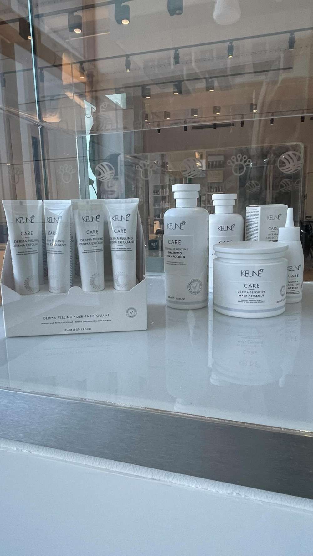 A Display of Keune Care Products on a Counter— Innovative Hair Salon in Gosford, NSW
