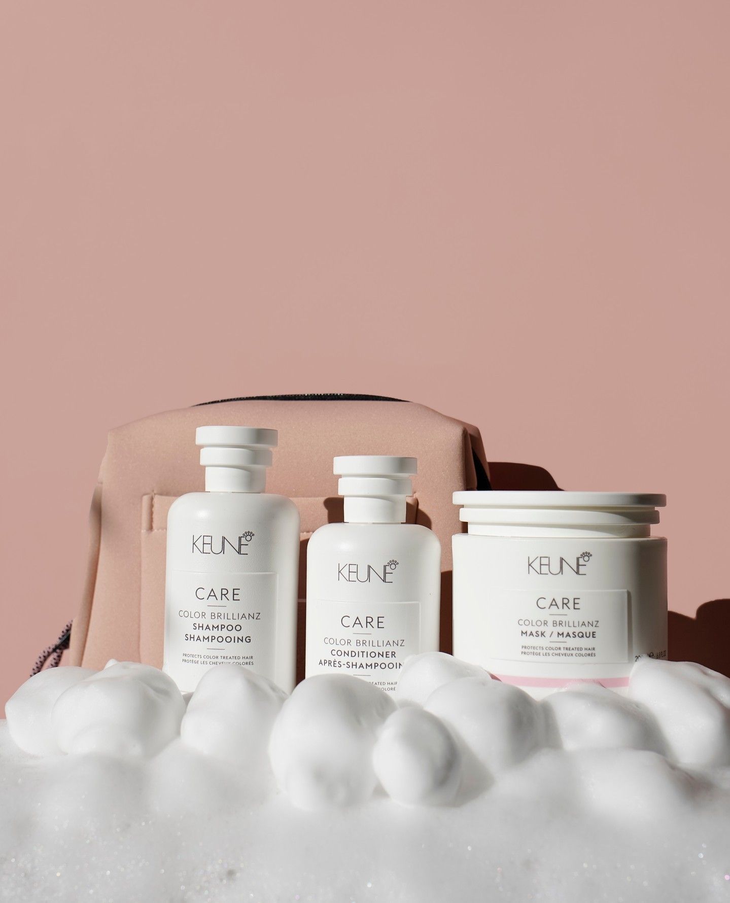 Three Bottles of Keune Care Color Brilliance Shampoo Conditioner and Mask — Innovative Hair Salon in Gosford, NSW