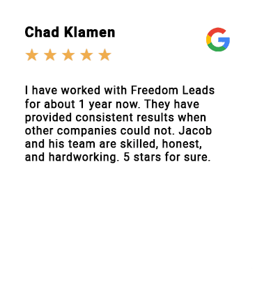 I have worked with freedom leads for about 1 year now . they have provided consistent results when other companies could not.