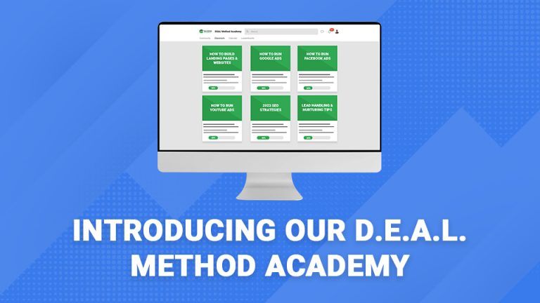 A computer screen with the words introducing our d.e.a.l. method academy