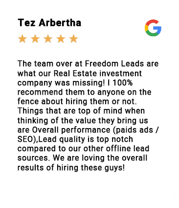 The team over at freedom leads are what our real estate investment company was missing !