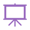 Purple video player icon with a white play button.