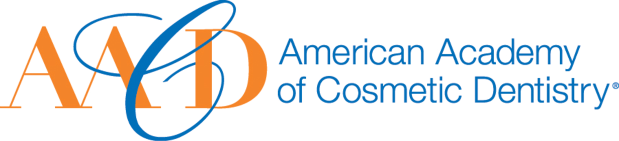 Logo for the American Academy of Cosmetic Dentistry. It features the letters "AAD" intertwined with a "C".