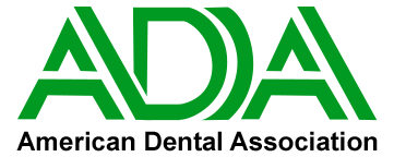 Green ADA logo with text "American Dental Association".