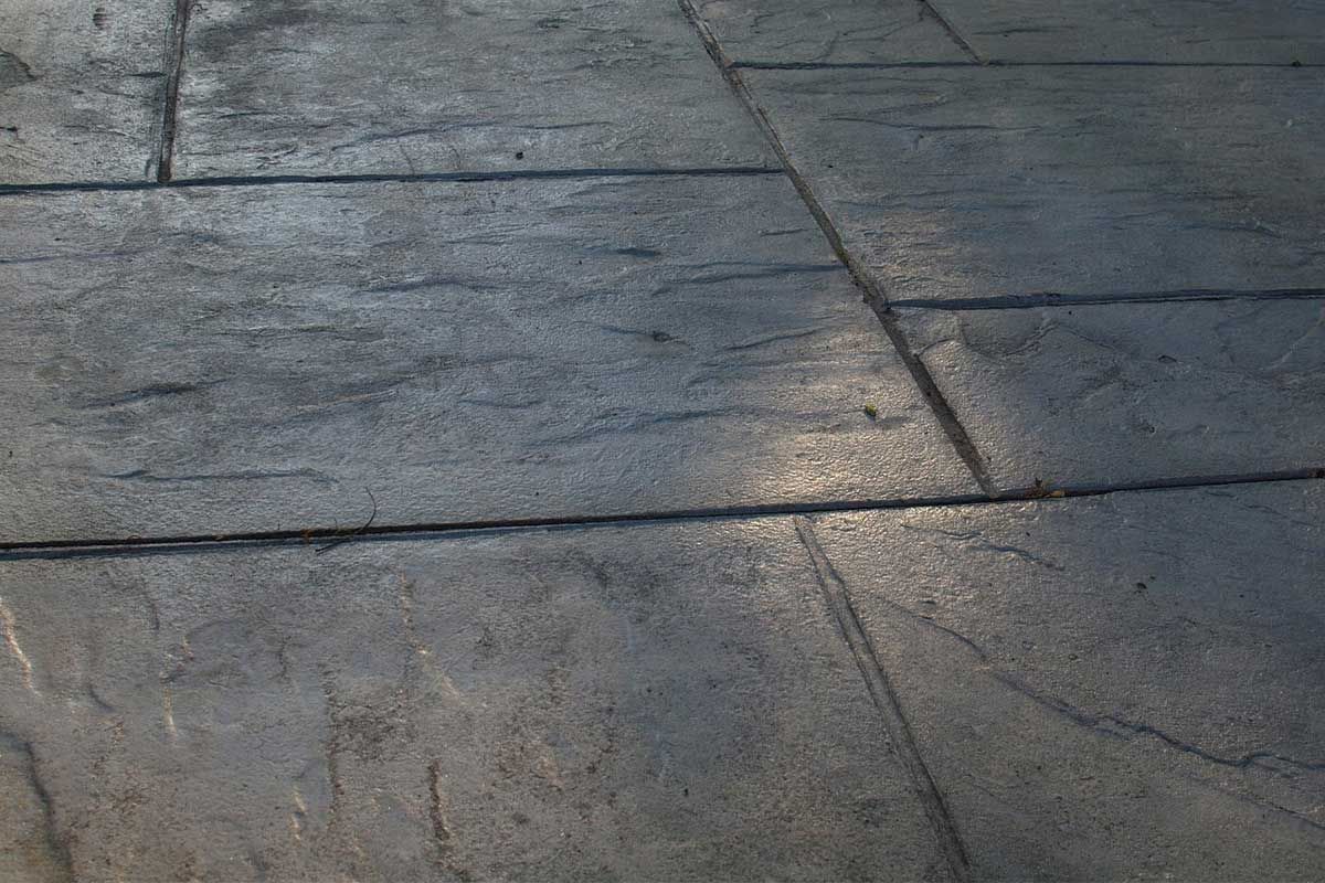 Stamped concrete made to look like stone.