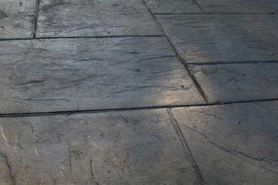 Stamped concrete made to look like stone.