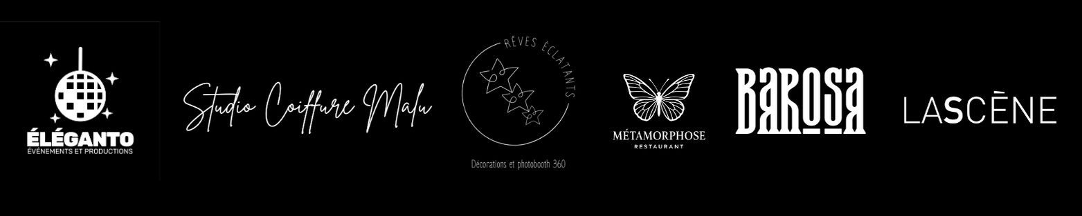 Logos pour Elegantos, Star Graphic, un logo circulaire, un logo papillon, Barosa et Lasuna.