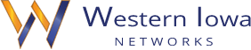 Logo for Western Iowa Networks, featuring a stylized 