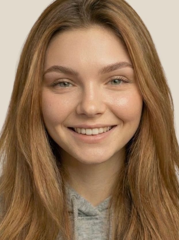 Before and after of eyebrows; person wearing mask, eyes open in bottom image.
