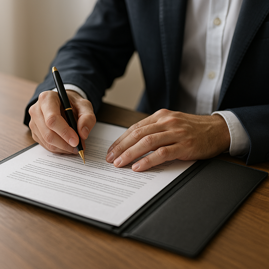 “Funeral professional reviewing documents in a quiet Kingsville office”