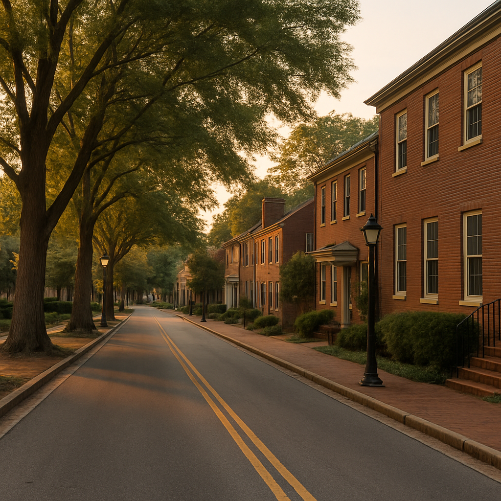 “Tree-lined street in Baltimore County, Maryland”