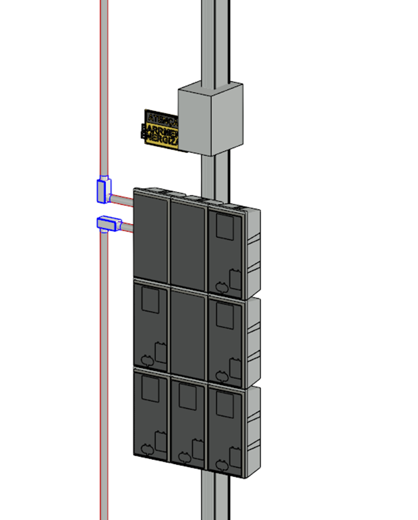 Um desenho de uma caixa elétrica em um poste