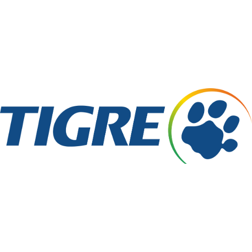 Um logotipo para tigre com uma pegada no meio
