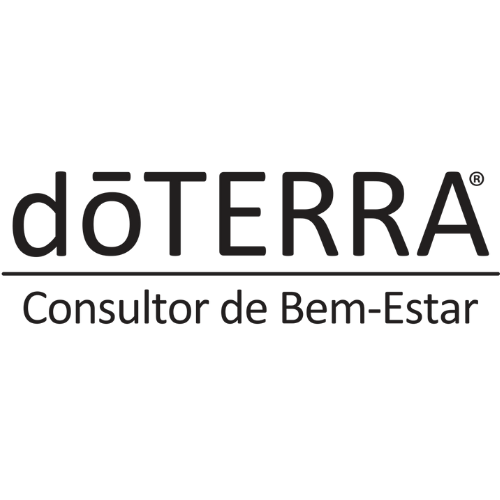 A black and white logo for doterra consultant de bem-estar.