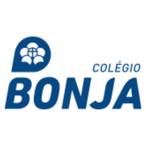 Um logotipo azul e branco para o colégio bonja