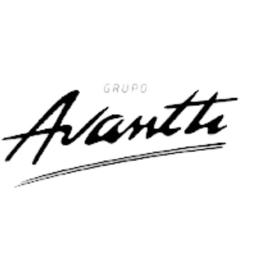 A black and white logo for avante grupo
