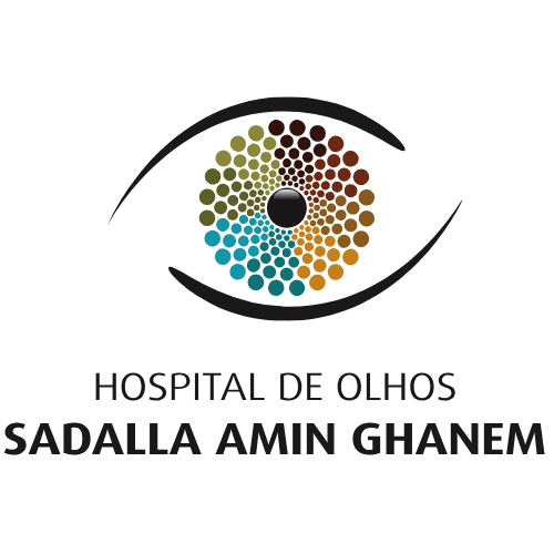 A logo for hospital de olhos ladalla amin ghanem