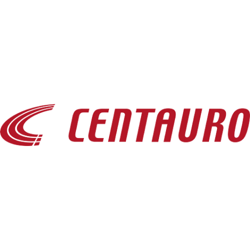 Um logotipo centauro vermelho em um fundo branco