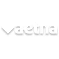 Aetna logo: white diamond with 