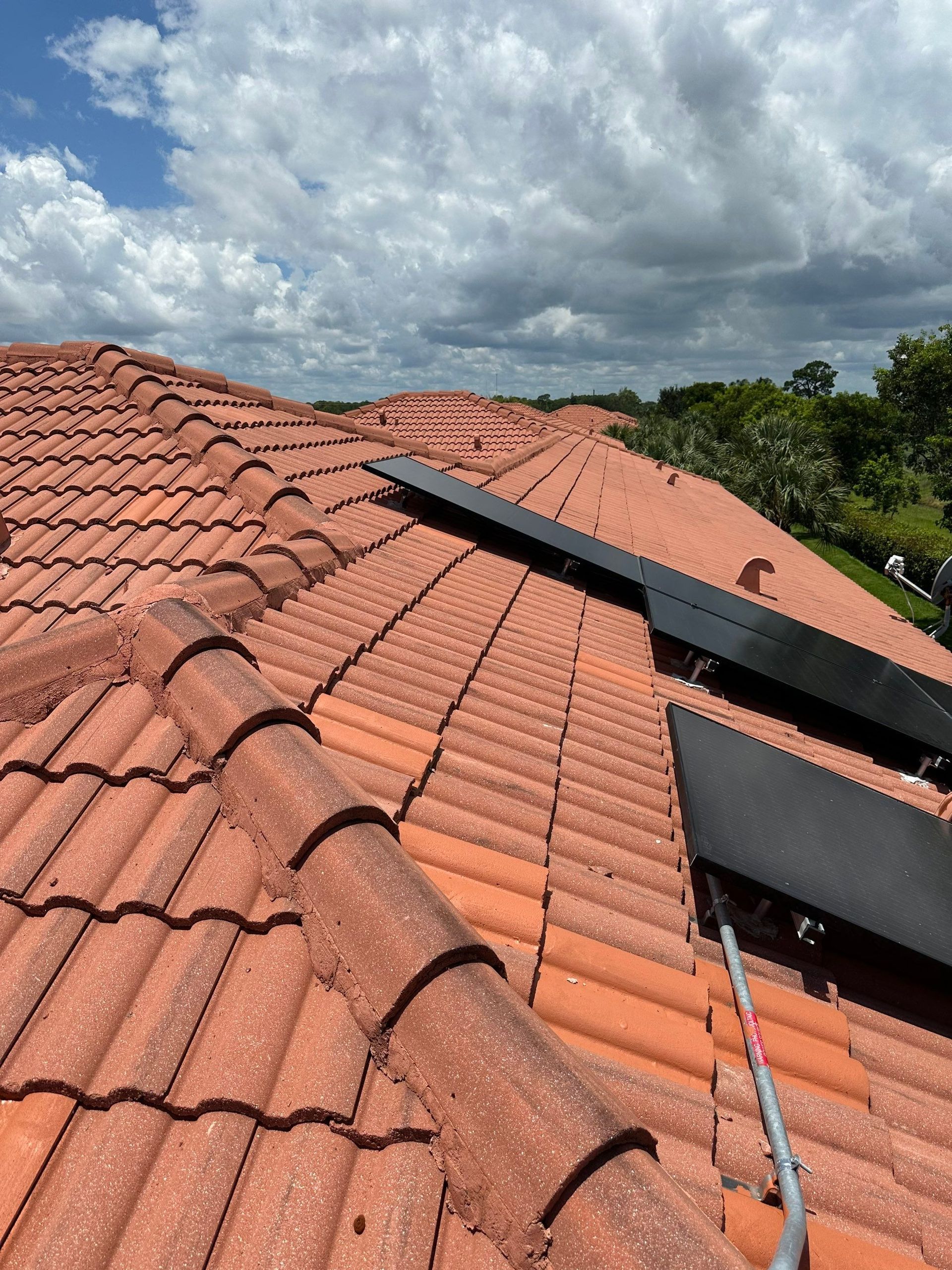 Beautifully installed tile roof on a Mediterranean-style home.