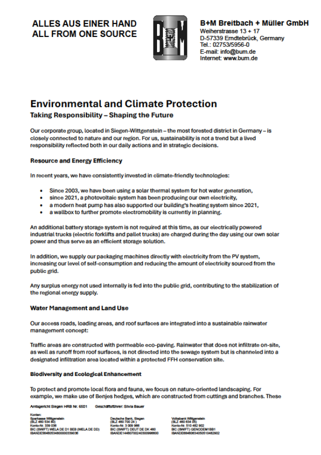 Environmental and Climate Protection