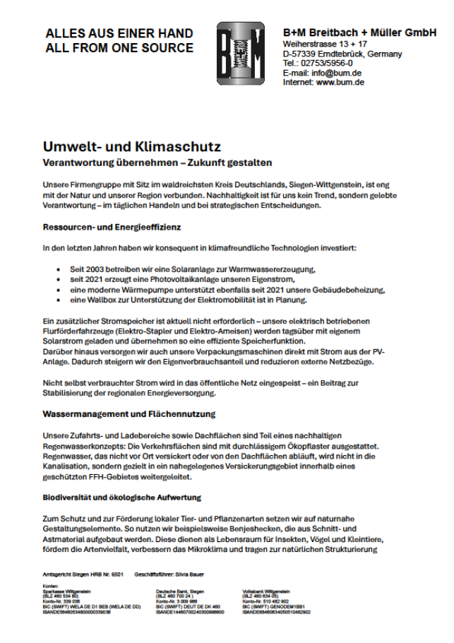 Umwelt- und Klimaschutz