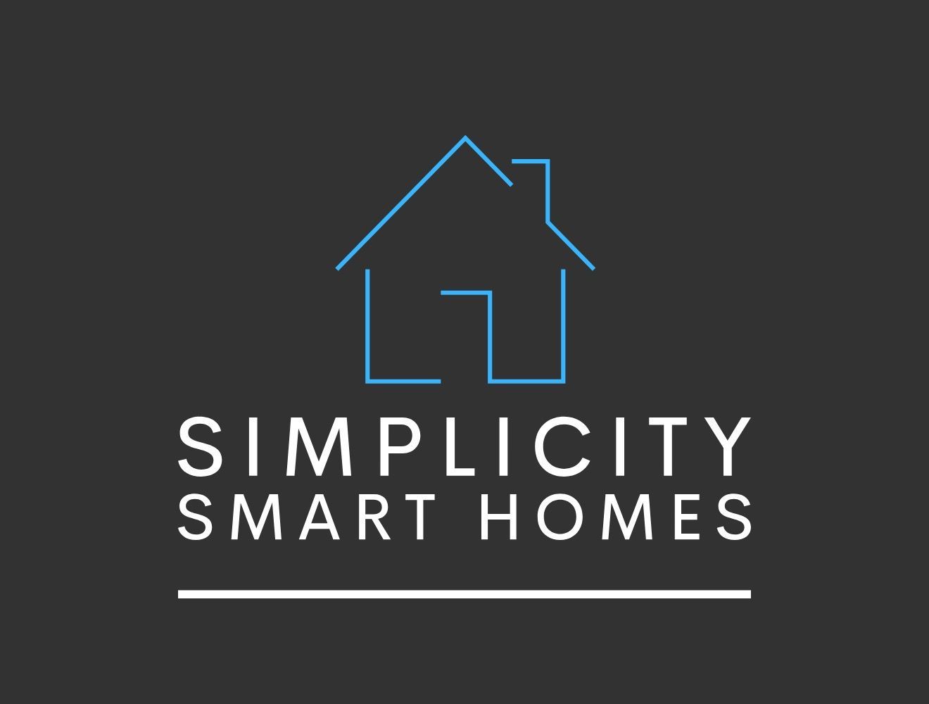 A logo for simplicity smart homes with a house on it