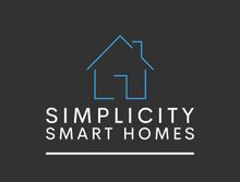 A logo for simplicity smart homes with a house on it