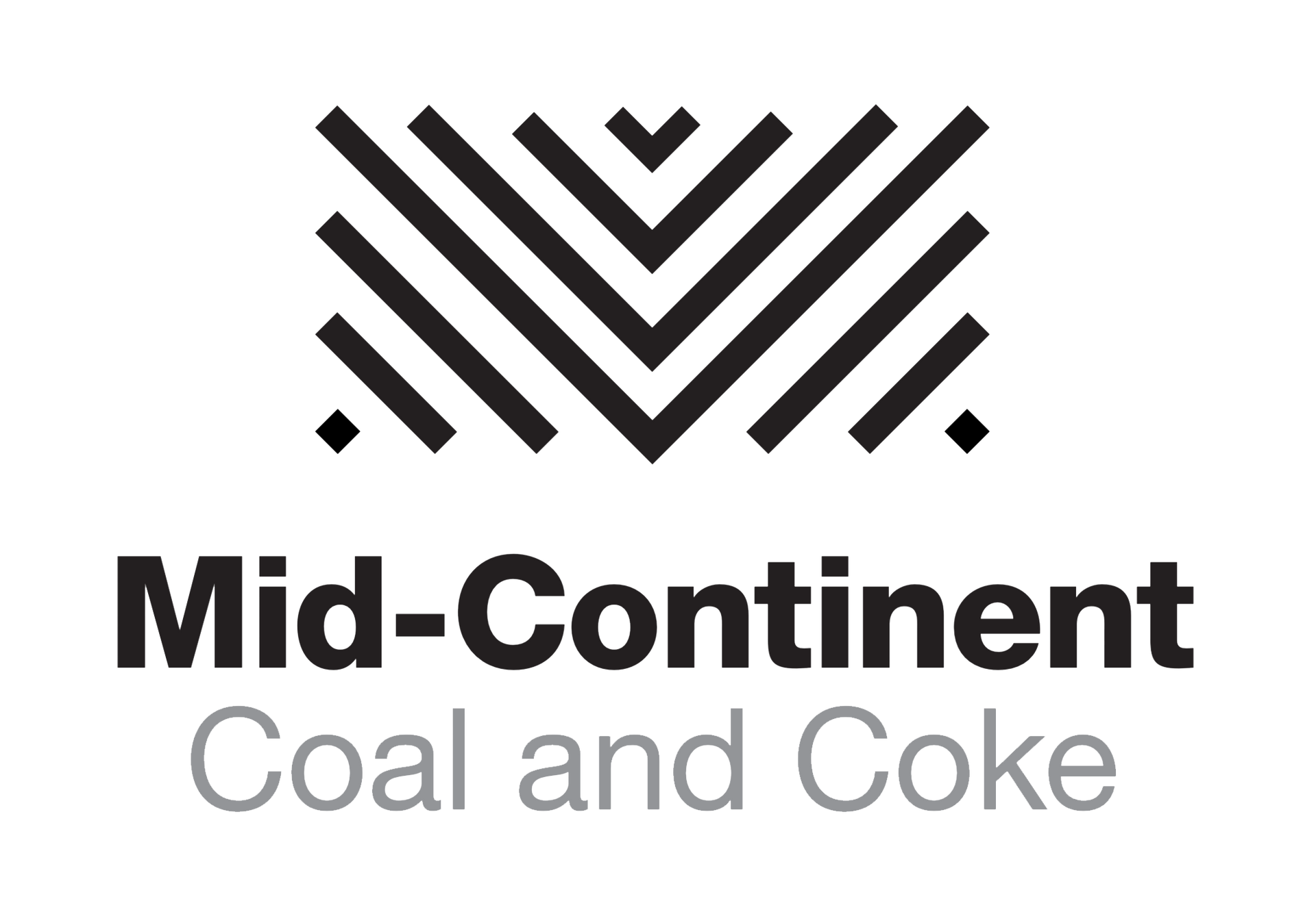 Mid-Continent Coal and Coke logo with black geometric mark and gray text on white background