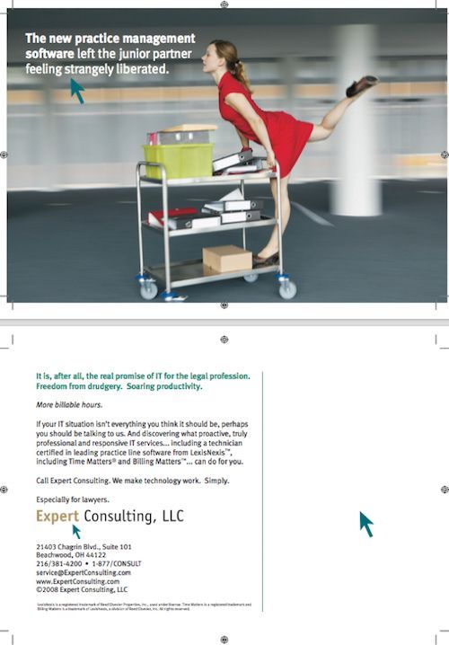 Woman in a red dress leans on a cart with boxes in a warehouse, illustrating a responsive web design service.