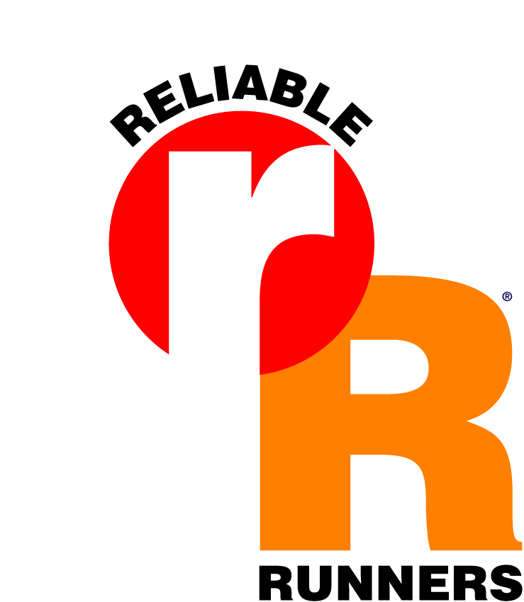 Reliable Runners logo with red and orange stylized “R” letters
