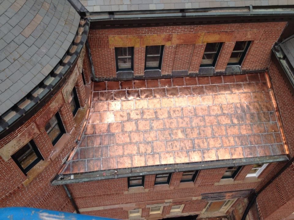Copper Flatlock Commercial Roof Replacement