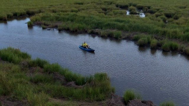 Outdoor recreation kayaking in Louisiana marshes
