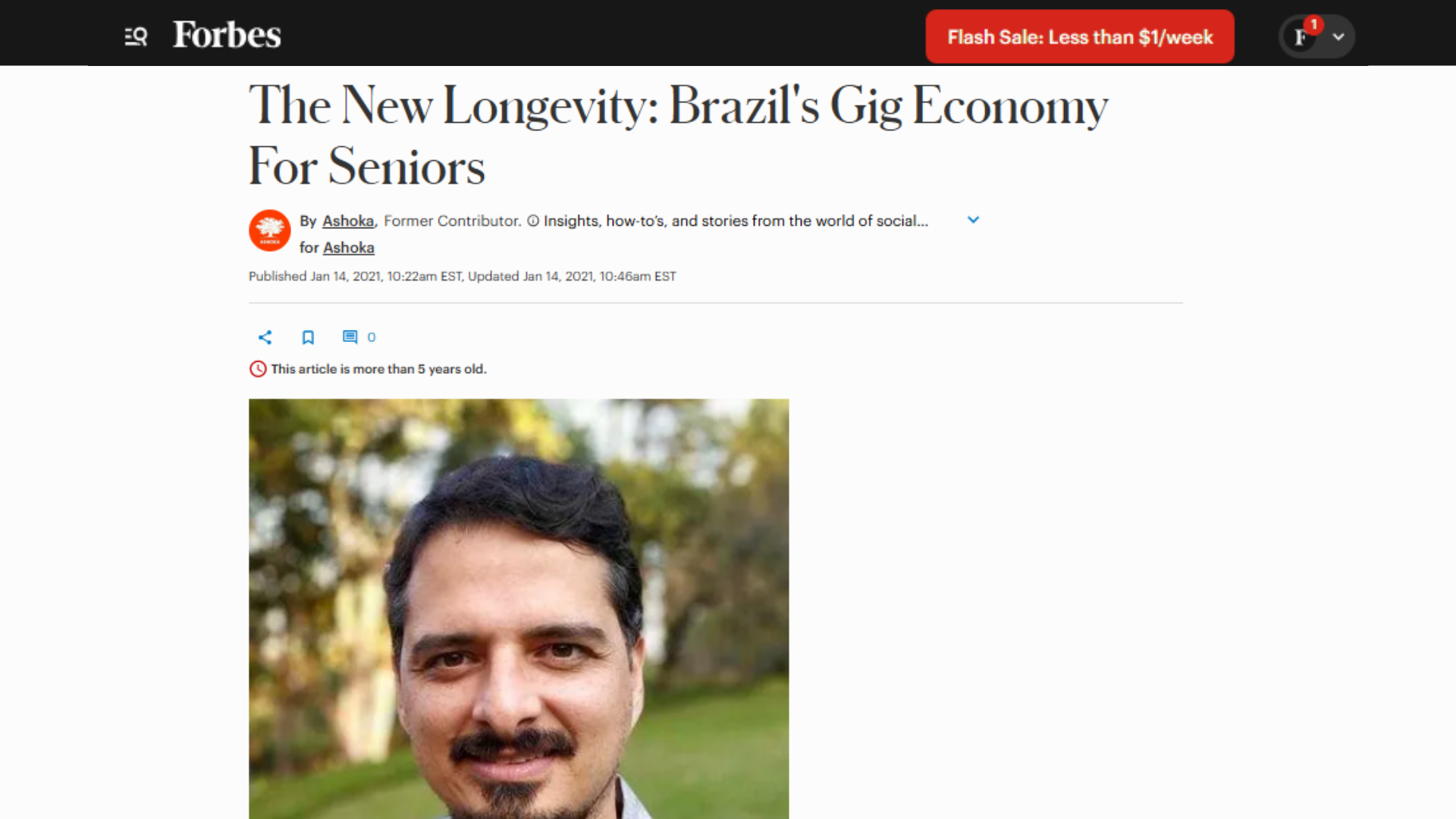 Artigo da Forbes sobre A Nova Longevidade: A Economia Gig no Brasil para Seniors 
