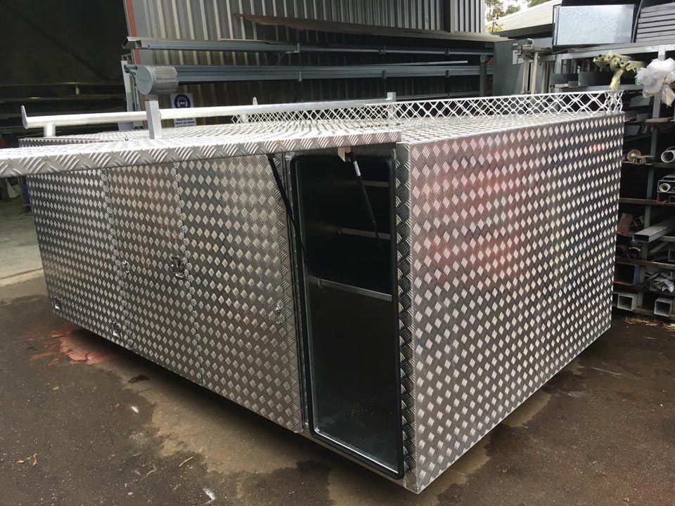 Stainless Steel Box With a Checkered Pattern — Clarry Anderson Sheet Metal Pty Ltd in Port Macquarie, NSW