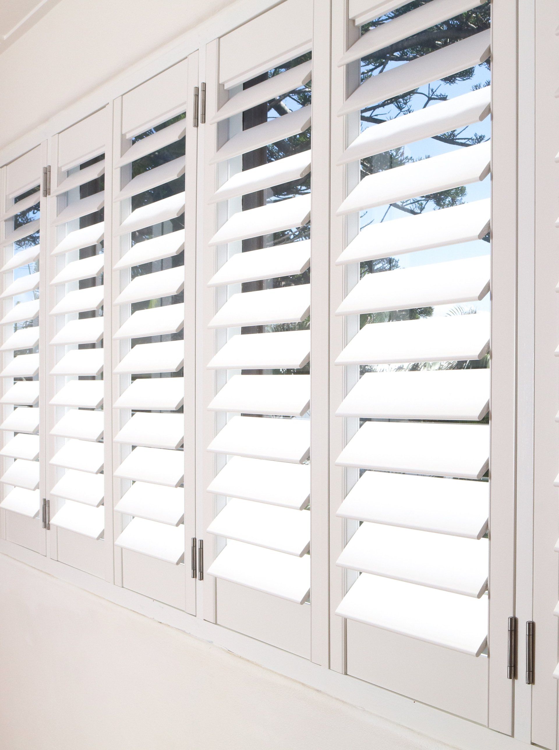 White Window Shutters — Garage Doors in South Burnett, QLD