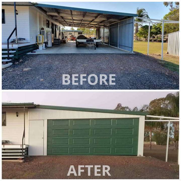 Before And After Garage Renovation— Garage Doors in South Burnett, QLD