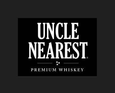 Uncle Nearest Premium Whiskey logo: white text on a black background. The words 