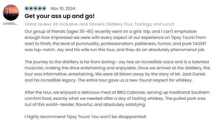 Tipsy Tours group dancing and laughing on Nashville whiskey tour bus