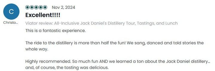 Visitors tasting whiskey at Jack Daniel’s Distillery on a Tipsy Tours trip