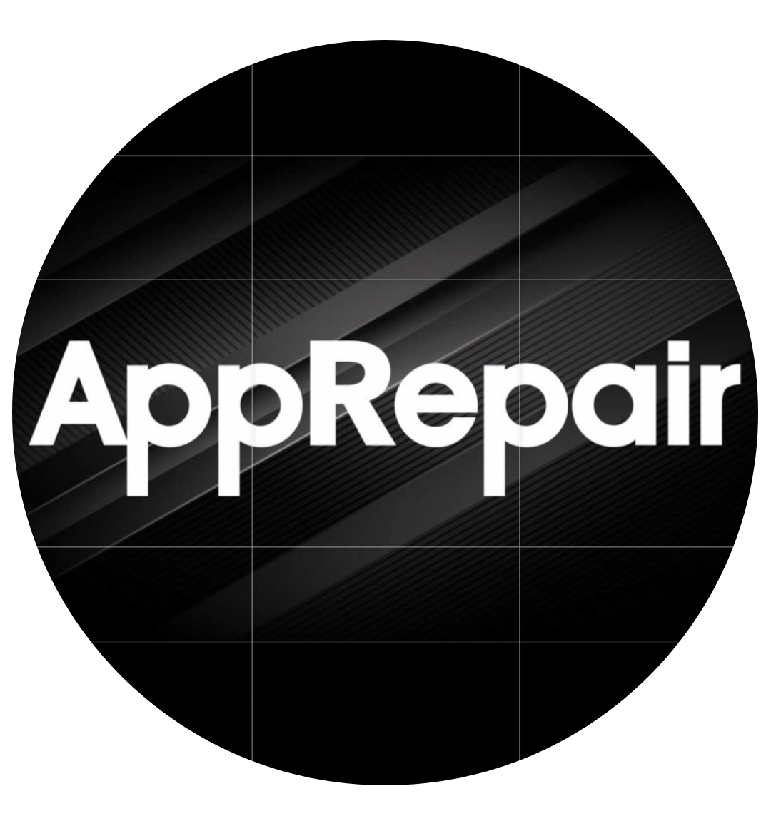 Logotipo circular negro con la palabra 