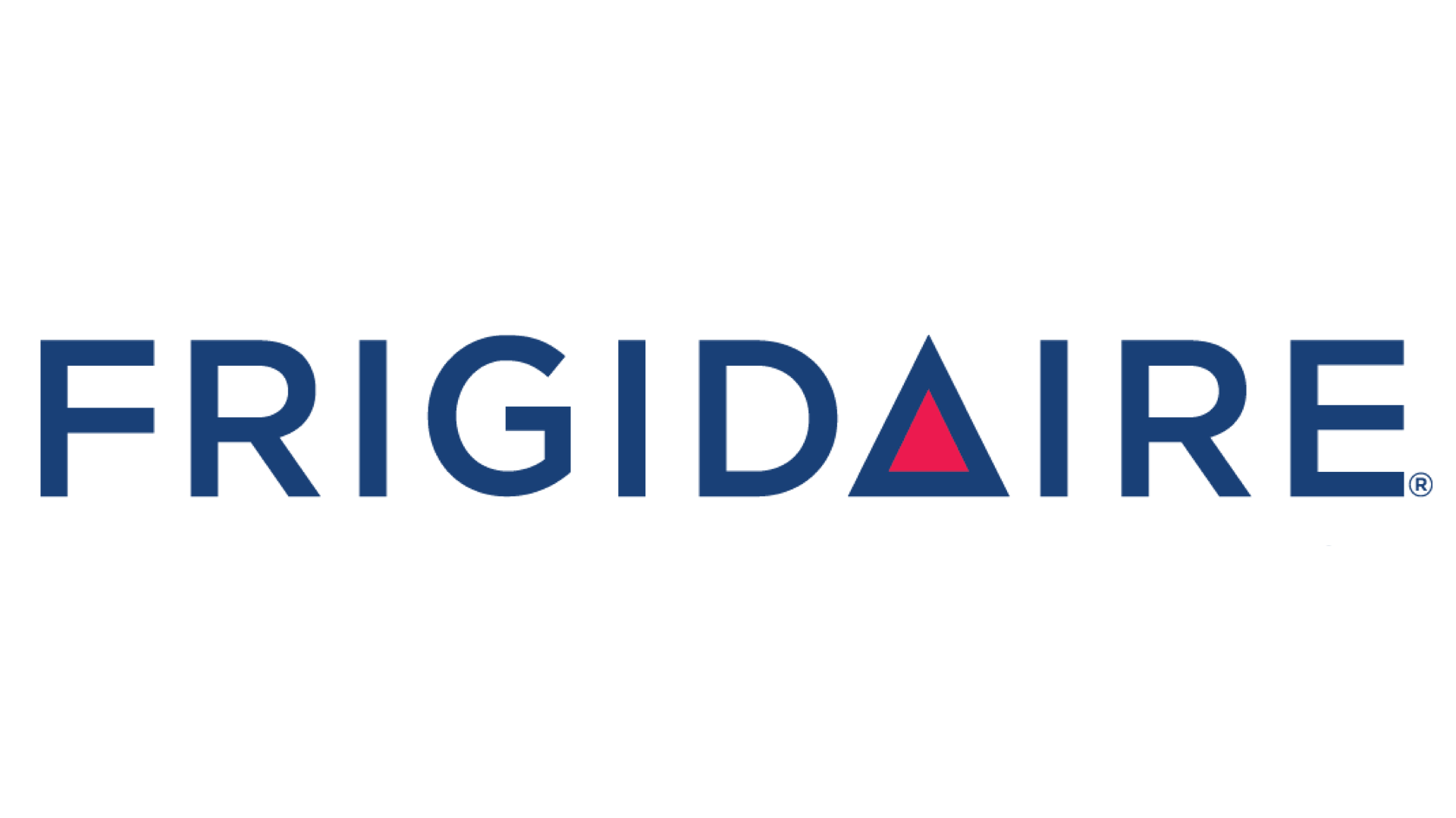 The frigidaire logo is blue and red on a white background.