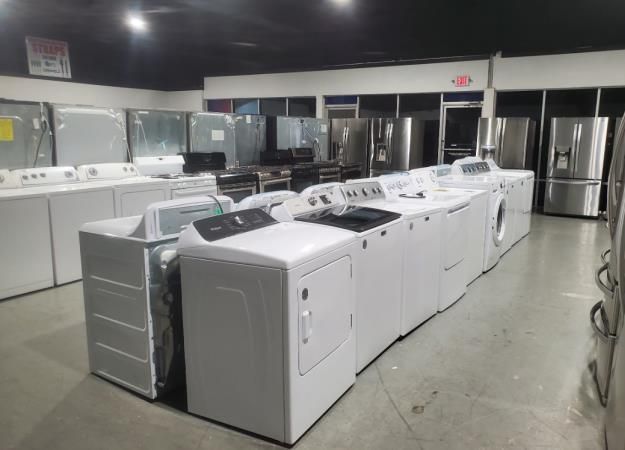 A room filled with a variety of household appliances.