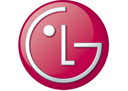 The lg logo is in a pink circle