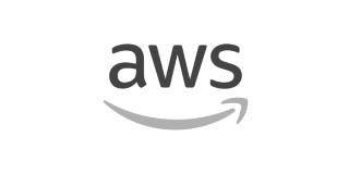 Amazon Web Services (AWS) logo: the letters "aws" in grey, with a curved orange arrow beneath.
