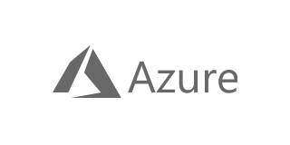 The Microsoft Azure logo, featuring a dark gray stylized triangle icon next to the word "Azure" in a dark gray font.